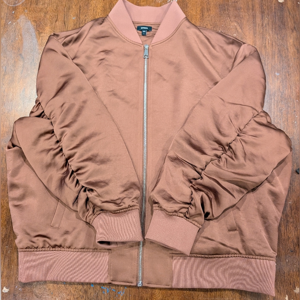 Express Brown Bomber Jacket
